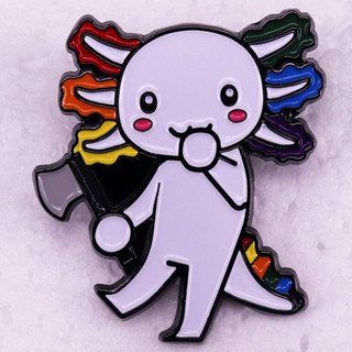 Ambystoma เข็มกลัด ลาย Axolotl pride Enamel Pin LGBT สีรุ้ง สําหรับเครื่องประดับ