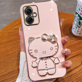 เคสโทรศัพท์มือถือซิลิโคน ลายแมวน่ารัก พร้อมขาตั้ง หมุนได้ สําหรับ Vivo Y27 4G 5G 2023