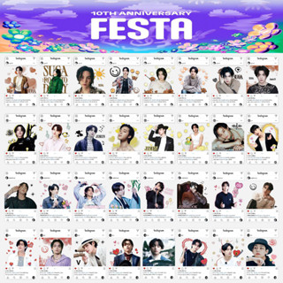 Bts 2023FESTA INS โฟโต้การ์ด V SUGA JIMIN PVC แบบใส 8 ชิ้น / ชุด