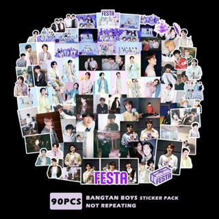 Pingjing สติกเกอร์อัลบั้มรูปภาพ ลาย BTS 10TH Festa กันน้ํา 90 ชิ้น