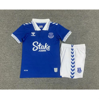 เสื้อกีฬาแขนสั้น ลายทีมชาติฟุตบอล Everton KIDS 23 24 ชุดเหย้า สําหรับเด็ก