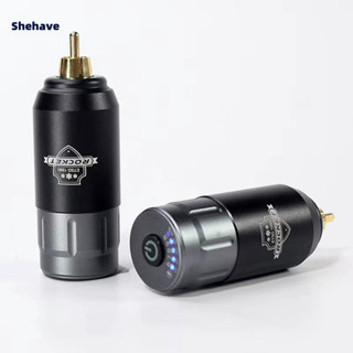 Shehave พาวเวอร์ซัพพลายสักไร้สาย RCA แบตเตอรี่ 1200mAh Type-C ชาร์จเร็ว