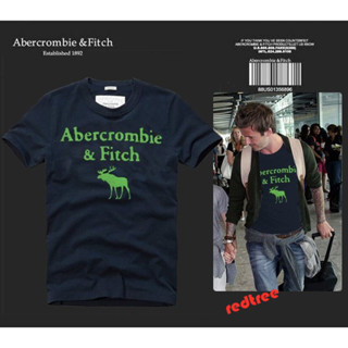 เสื้อยืดแขนสั้น ปักลาย Abercrombie &amp; Fitch สําหรับผู้ชาย