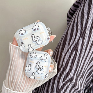 เคสซิลิโคนใส ลายการ์ตูนเป็ดน่ารัก 3D สําหรับ Apple Airpods Pro 3 3rd Air Pod 2 1