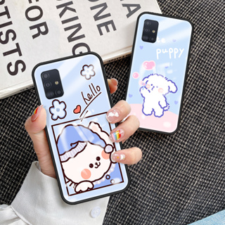 เคสโทรศัพท์มือถือกระจกนิรภัย TPU แบบนิ่ม ขอบแข็ง กันกระแทก สําหรับ Samsung Galaxy A51 Galaxy A51