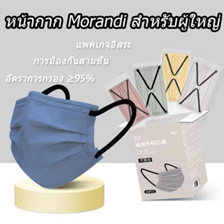 แมสแฟชั่น ผ้านุ่ม Morandi ผู้ใหญ่ หน้ากากอนามัย ผ้านุ่ม หูแบน สีดํา 6 สี ส่งจากจีน【ไม่มีกล่อง】