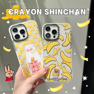 CASE.TIFY Acrylic Cute Crayon Shinchan Phone case for iphone 14 14plus 14pro 14promax 13 13pro 13promax Cute cartoon phone case 12 12pro 12promax 11 case 2023 New Design HD transparent Phone case for girl ins popular Side lettering