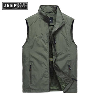 JEEP SPIRIT 1941 ESTD เสื้อแจ็กเก็ตลําลอง แบบบาง เหมาะกับการเล่นกีฬากลางแจ้ง แฟชั่นฤดูร้อน สําหรับผู้ชาย