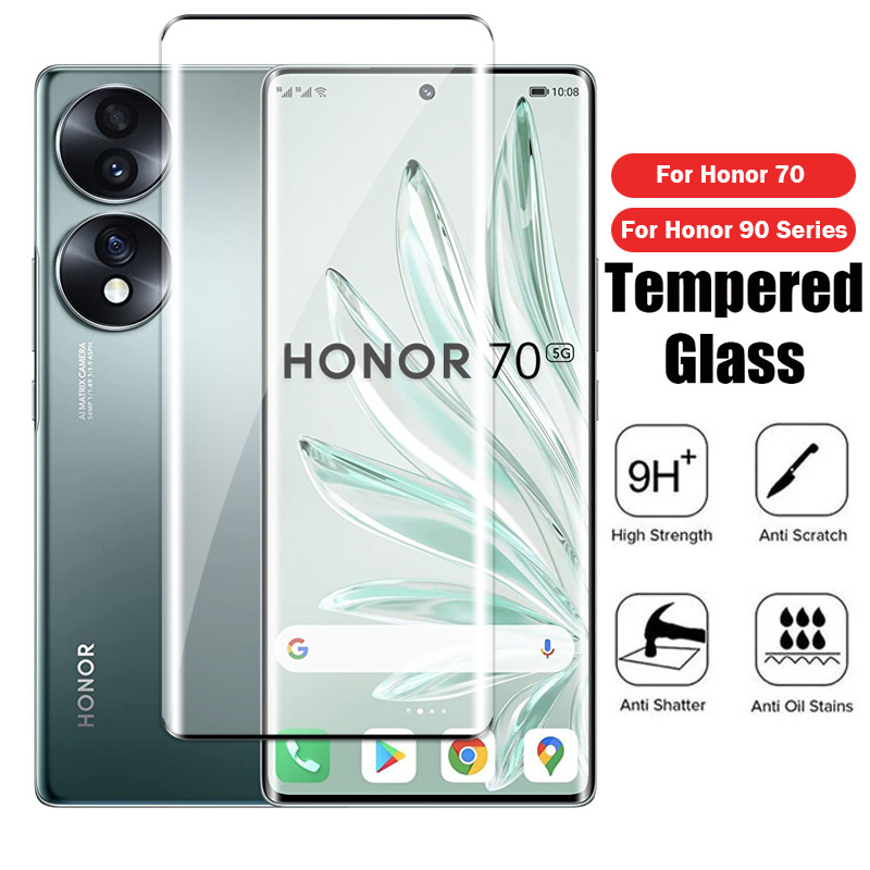 ป ้ องกันหน ้ าจอโค ้ งสําหรับ Honor 200 70 90 Pro 5G 2024 2022 2023 Honor90 Honor70 Full ฝาครอบกระจกนิรภัย HD Clear ดูฟิล ์ มป ้ องกัน Anti Scratch 9H ความแข ็ ง Anti Scratch