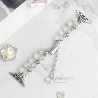 สายนาฬิกาข้อมือ ประดับไข่มุก หรูหรา สําหรับ iwatch series 8 7 6 SE 5 4 3 2 1 iwatch 49 มม. 44 มม. 45 มม. 41 มม. 40 มม. 42 มม. 38 มม.