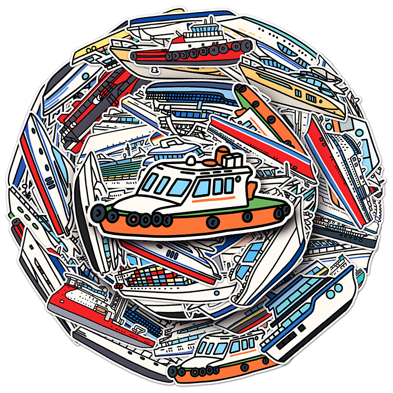 เย็น50ชิ้นการ์ตูนเรือสติกเกอร์เดิม ❉ Phone Case Stickers Laptop Guitar Skateboard Boy DIY Waterproof PVC Decals Doodle Sticker