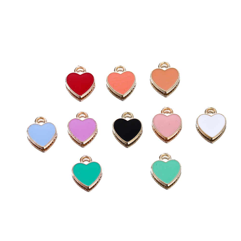 Charms, Pendants & Ornaments 10 บาท St. kunkka จี้น้ํามัน รูปหัวใจ ขนาดใหญ่ 10.3 * 12 มม. สําหรับสร้อยคอ สร้อยข้อมือ DIY 5 ชิ้น Fashion Accessories