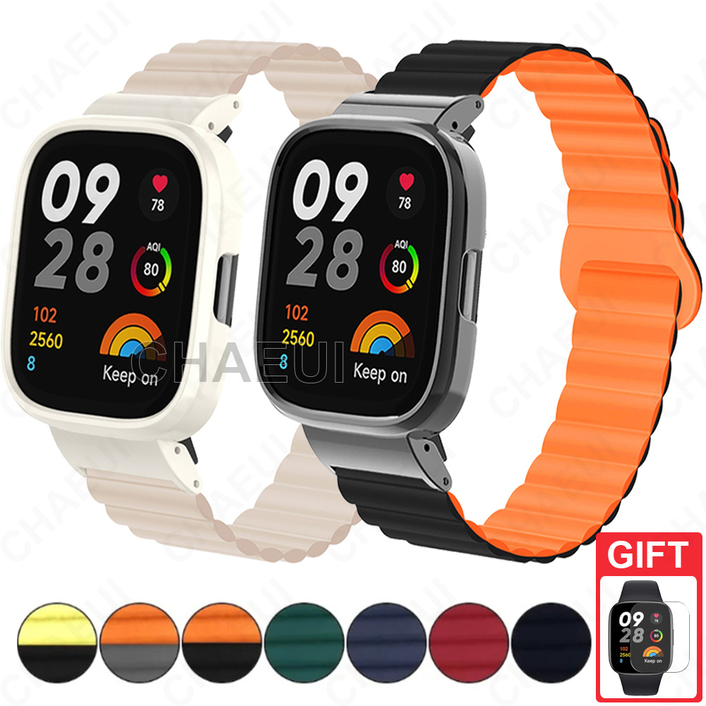 สายซิลิโคนพร้อมเคสสร้อยข้อมือสําหรับ Redmi Watch 5 4 3 Active 2 Lite / Mi Watch Lite