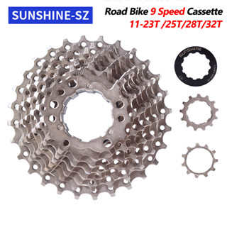 Sunshine เฟืองล้อจักรยาน 9 ความเร็ว 11-23T 25T 28T 32T 9S สําหรับ Shimano SRAM