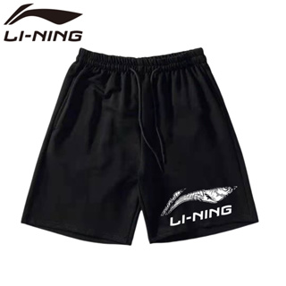 LI NING เสื้อกีฬาแบดมินตัน กางเกงขาสั้น ระบายอากาศได้ดี แบบแห้งเร็ว สําหรับผู้ชาย และผู้หญิง