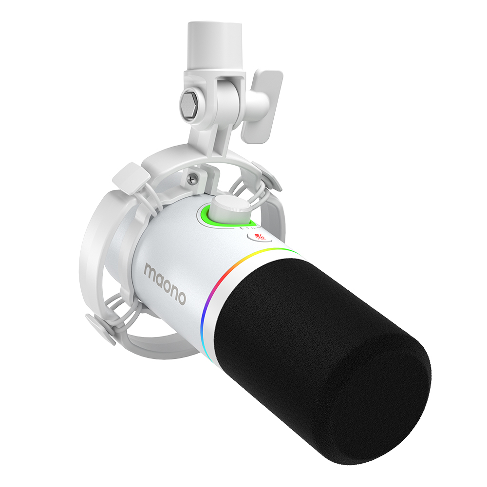 Maono PD200X RGB ไมโครโฟนไดนามิก โหมดคู่ USB XLR ไมโครโฟนพอดคาสต์ RGB USB ไมค์เกม XLR สําหรับ PC, โท