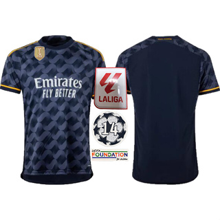 เสื้อกีฬาแขนสั้น ลายทีมชาติฟุตบอล Bellingham REAL AWAY ไซซ์ S-2XL 2023 24 (AAA) คุณภาพสูง