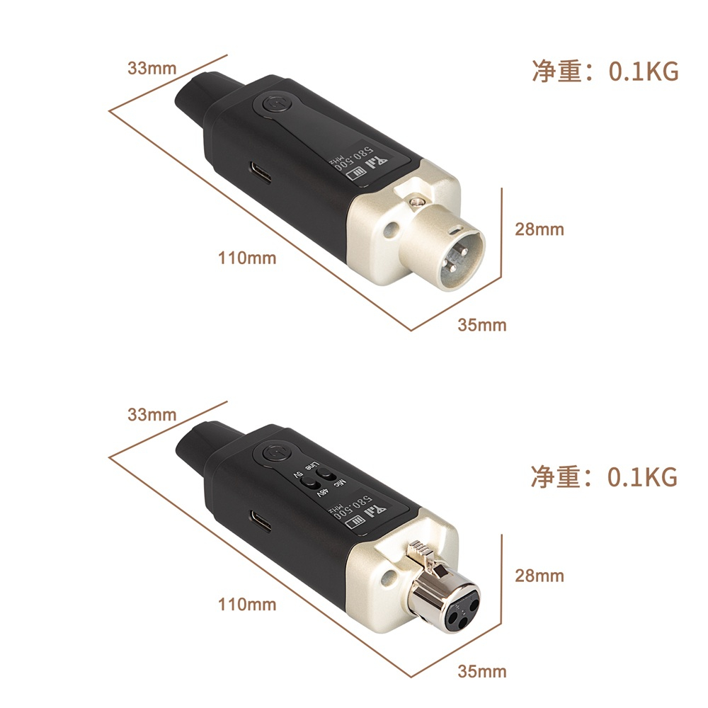 Uhf อะแดปเตอร์แปลงสัญญาณเสียงไมโครโฟนไร้สาย XLR สําหรับกีตาร์ ไดนามิก คอนเดนเซอร์