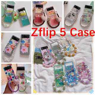 เคสโทรศัพท์มือถือแบบแข็ง พับได้ กันกระแทก ลายกบ แมว พร้อมจี้ สําหรับ Samsung Galaxy Z Flip 5 ZFlip 5 Z Flip5