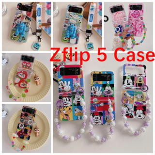 เคสมือถือ ลายการ์ตูนกระรอกสตรอเบอร์รี่ กันกระแทก พร้อมสายคล้อง สําหรับ Samsung Galaxy Z Flip 5 ZFlip 5 Z Flip5