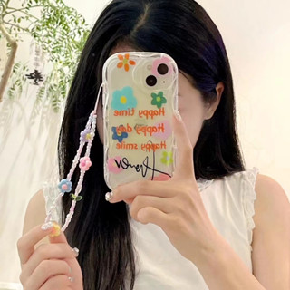 เคสโทรศัพท์มือถือ กันกระแทก ลายดอกไม้ พร้อมสายโซ่คล้อง สําหรับ iPhone 11 12 12pro 12promax 13 13pro 13promax 14 14pro 14promax