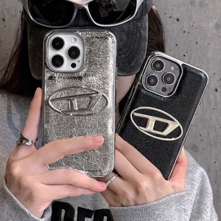 เคสโทรศัพท์มือถือหนัง ซิลิโคนแข็ง กันกระแทก ลายโลโก้ 3D เรียบง่าย หรูหรา สําหรับ iPhone 11 14PROMAX 13PROMAX 12PROMAX 14PLUS