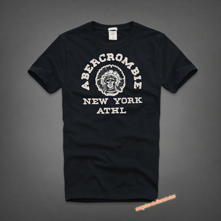 เสื้อยืดแขนสั้น ปักลาย Abercrombie &amp; Fitch สําหรับผู้ชาย