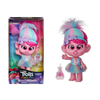 Trolls DreamWorks Trolls World Tour - Giggle &amp; Sing Poppy Toddler Doll ตุ๊กตา Trolls DreamWorks Trolls World Tour ของเล่นสําหรับเด็กวัยหัดเดิน