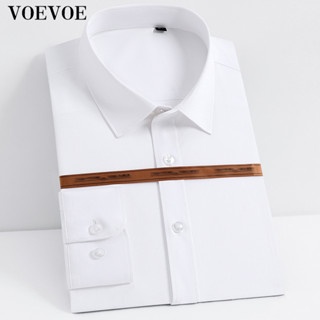 เสื้อเชิ้ต Voevoe สีพื้น สไตล์นักธุรกิจ สําหรับผู้ชาย