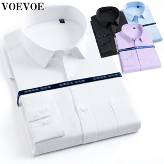 Voevoe เสื้อเชิ้ตแขนยาว สไตล์นักธุรกิจ สําหรับผู้ชาย