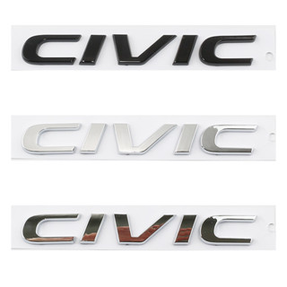 【HONDA】ใหม่ สติกเกอร์โลโก้ ABS ลายตัวอักษร CIVIC 3D สําหรับติดตกแต่งรถยนต์ HONDA CIVIC