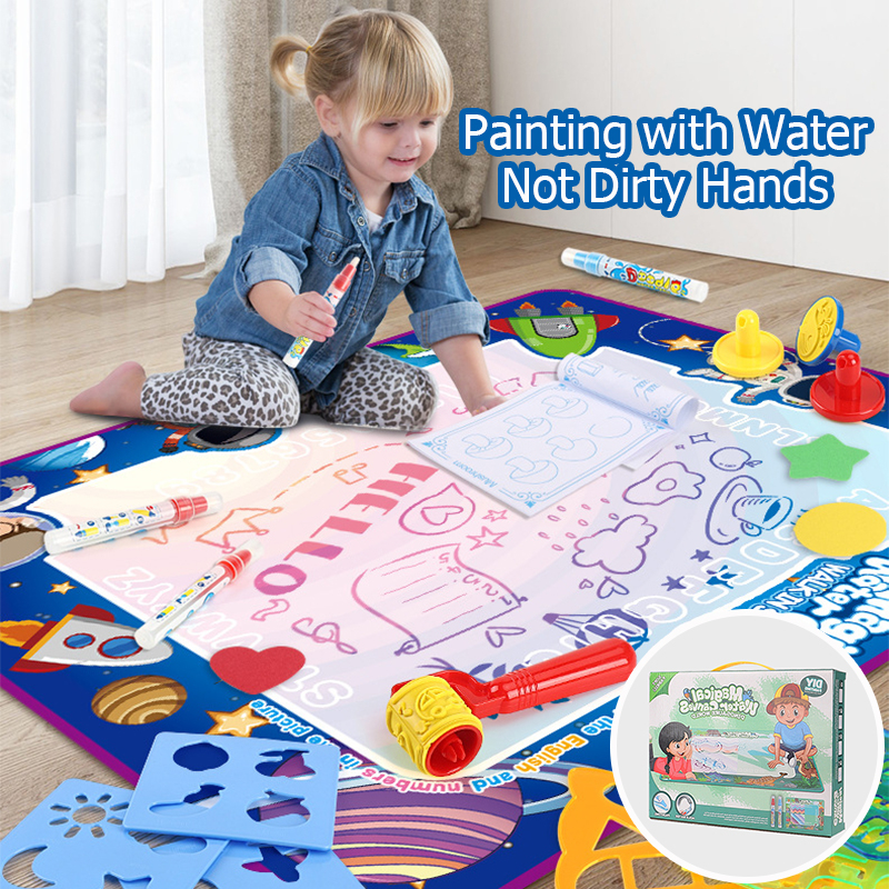 🚀ส่งเร็วจากไทย🚀เสื่อวาดภาพน้ำ ที่ วาด รูป เด็ก Magic Water Drawing Mat วาดซ้ำได้ แห้งเองใน8นาที 80*100 ซม