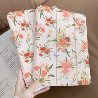 【Flower】เคสใสไอแพด กันกระแทก เคสแท็บเล็ต CASE FOR IPAD มีช่องใส่ปากกา ทุกรุ่น หลังใส ฝาพับ เคส iPad 10.2 Gen7/8/9 เคสสำหรับ iPad 10.5Air3/iPad9.7Air1-2gen5-6/iPad 2017-2018/ipad mini 1/2/3/4/5