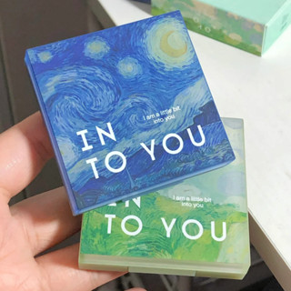 Into YOU อายแชโดว์พาเลท สี่สี Heart Mu and YOU Van Gogh Co-Branded สี่สี เลื่อม เคลือบ สีเขียว อายแชโดว์พาเลท