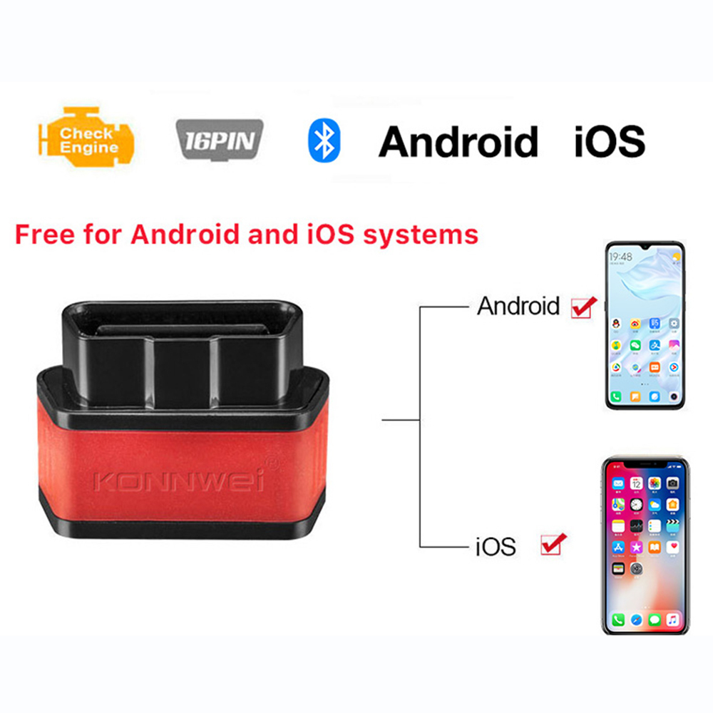 เครื่องสแกนเนอร์ KONNWEI KW903 ELM327 V1 5 บลูทูธ 5.0 pic18f25k80 OBD2 สําหรับ Android iOS iPhone OB
