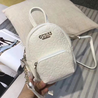 &lt;Guess&gt;กระเป๋าสะพายไหล่ สะพายข้าง ใบเล็ก สายโซ่ ประดับเพชร สีมาการอง