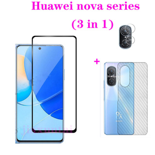 3in1 ฟิล์มกันรอยหน้าจอ ฟิล์มเลนส์ ฟิล์มด้านหลัง สําหรับ Huawei Nova 9 SE 8i 7i Nova 10 SE 9 7 7i 7SE 6SE 8 8i