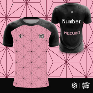 เสื้อยืดแขนสั้น พิมพ์ลาย Demon Slayer Jersey Nezuko Kamado 3 มิติ ระบายอากาศ สวมใส่สบาย แฟชั่นฤดูร้อน สําหรับผู้หญิง และผู้ชาย