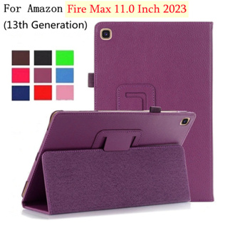 For Amazon Fire Max 11.0 Inch 2023 (13th Generation) Tablet Ultra-thin PU Leather Case Adjustable Folding Stand Cover