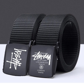 Stussy เข็มขัดผ้าใบถัก สไตล์สปอร์ต สําหรับผู้ชาย และผู้หญิง