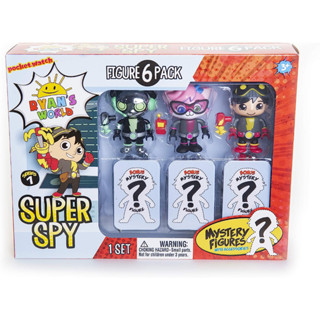 RYANS WORLD Super Spy 6 Pack Figures, Mystery Toy, Spy Theme, Mystery Figures, 6 of 8 Possible Figures Ryans WORLD Super Spy ฟิกเกอร์ Mystery ธีม Spy Mystery 6 ใน 8 6 แพ็ค