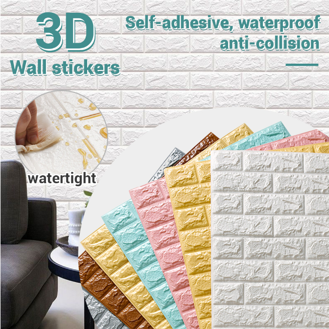 ที่ถูกที่สุดพร้อมที่จะส่ง พร้อมสต็อกคุณภาพสูง 3 d อิฐ DIY สติ๊กเกอร์วอลล์เปเปอร์สำหรับการตก แต่งผนัง