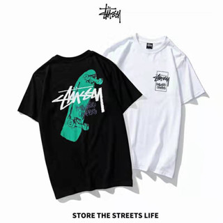 STUSSY เสื้อยืดแขนสั้น ผ้าฝ้าย พิมพ์ลายตัวอักษร สไตล์ฮิปฮอป