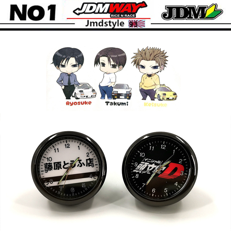 Initial D นาฬิกาควอตซ์อิเล็กทรอนิกส์ ขนาดเล็ก กันน้ํา สําหรับรถจักรยานยนต์ รถยนต์