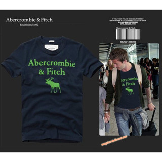 เสื้อยืดแขนสั้น พิมพ์ลาย Abercrombie &amp; Fitch แฟชั่นสําหรับผู้ชาย