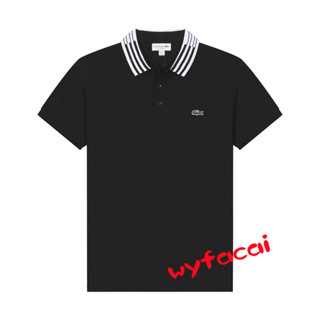 Lacoste เสื้อโปโล สีดํา สําหรับผู้ชาย