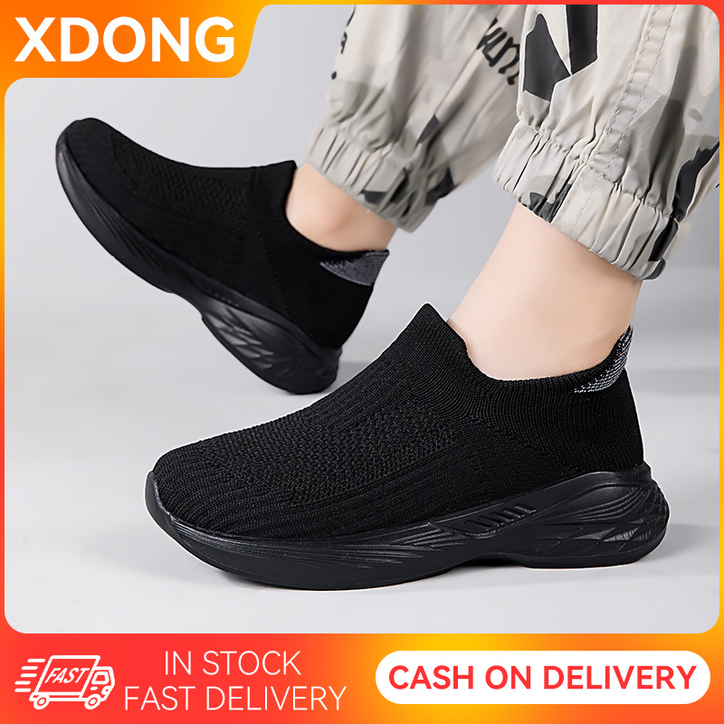 รองเท้าสลิปออนเด็ก ตาข่าย eva รองเท้าผ้าใบลำลองด้านล่างนุ่มสำหรับเด็กชายและเด็กหญิงอายุ 3-14 ปีเด็กใหญ่ระบายอากาศกันลื่น ลําลอง