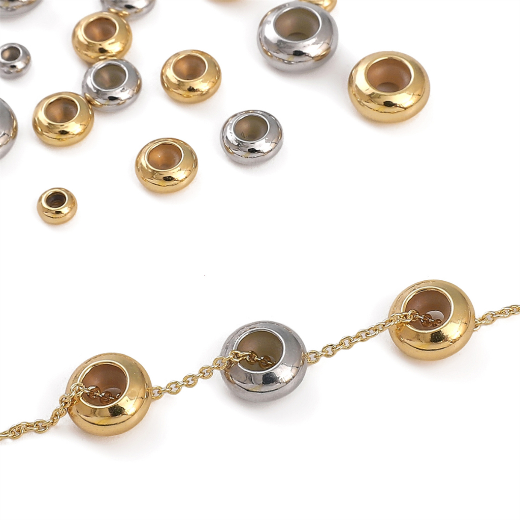 14k Gold/Platinum Plated ใส่ซิลิโคน Spacer ลูกปัดอุปกรณ์เสริมสําหรับเครื่องประดับทําผลการค้นหา