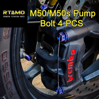 RTAMO ชุดแต่ง ไทเทเนี่ยมแท้ 100% GR5 ปั้ม Brembo M4 M4.32 M50 M50s GP4 RX RB 484 100 108 Race Spec Head