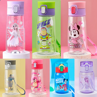 ขวดน้ำเด็กไปโรงเรียน กระติกน้ำพกพาน่ารักๆ 350ml/500ml Tritan Disney Elsa กระบอกน้ำรุ่นยกดื่ม สำหรับเด็กโต